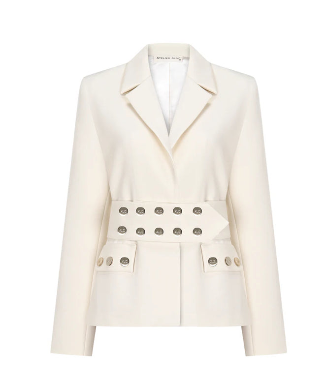Tailleur LUANA Giacca e cinta con borchie pantaloni sigaretta
