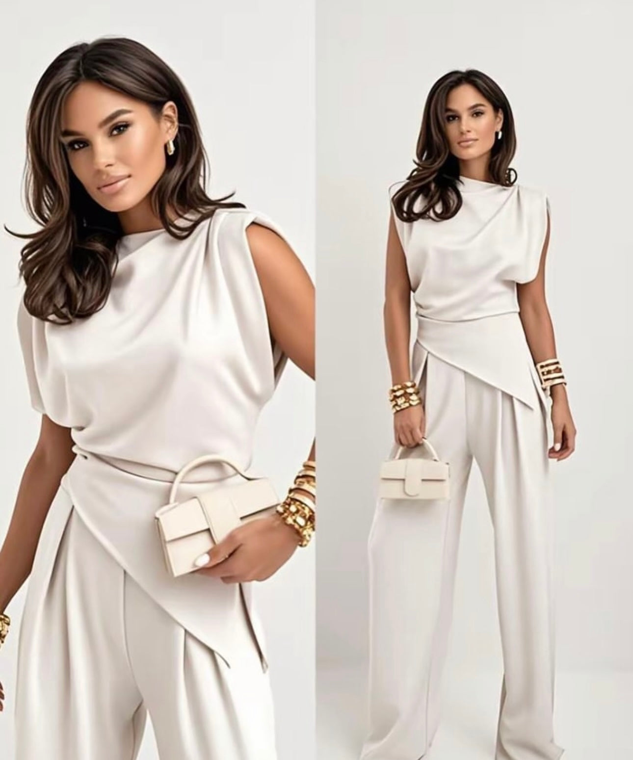 SetCord MORENA elegante top e pantaloni gamba larga