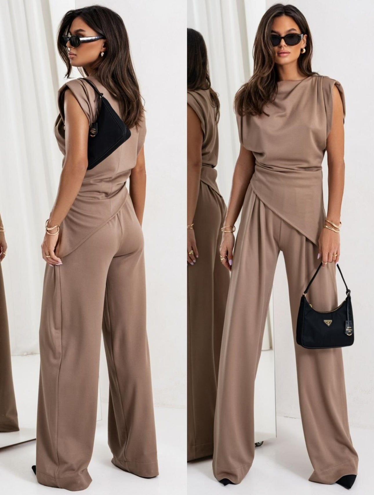 SetCord MORENA elegante top e pantaloni gamba larga