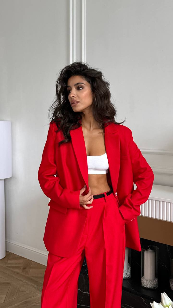 Tailleur Cleo giacca foderata pantaloni palazzo