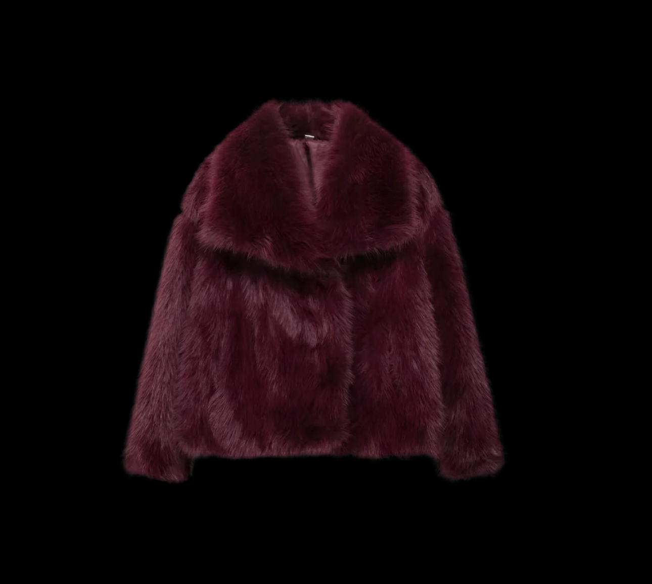 Pelliccia MAVI in eco-pelliccia di colore
borgogna soffice e voluminoso, con un design elegante, ideale per completare look raffinati.