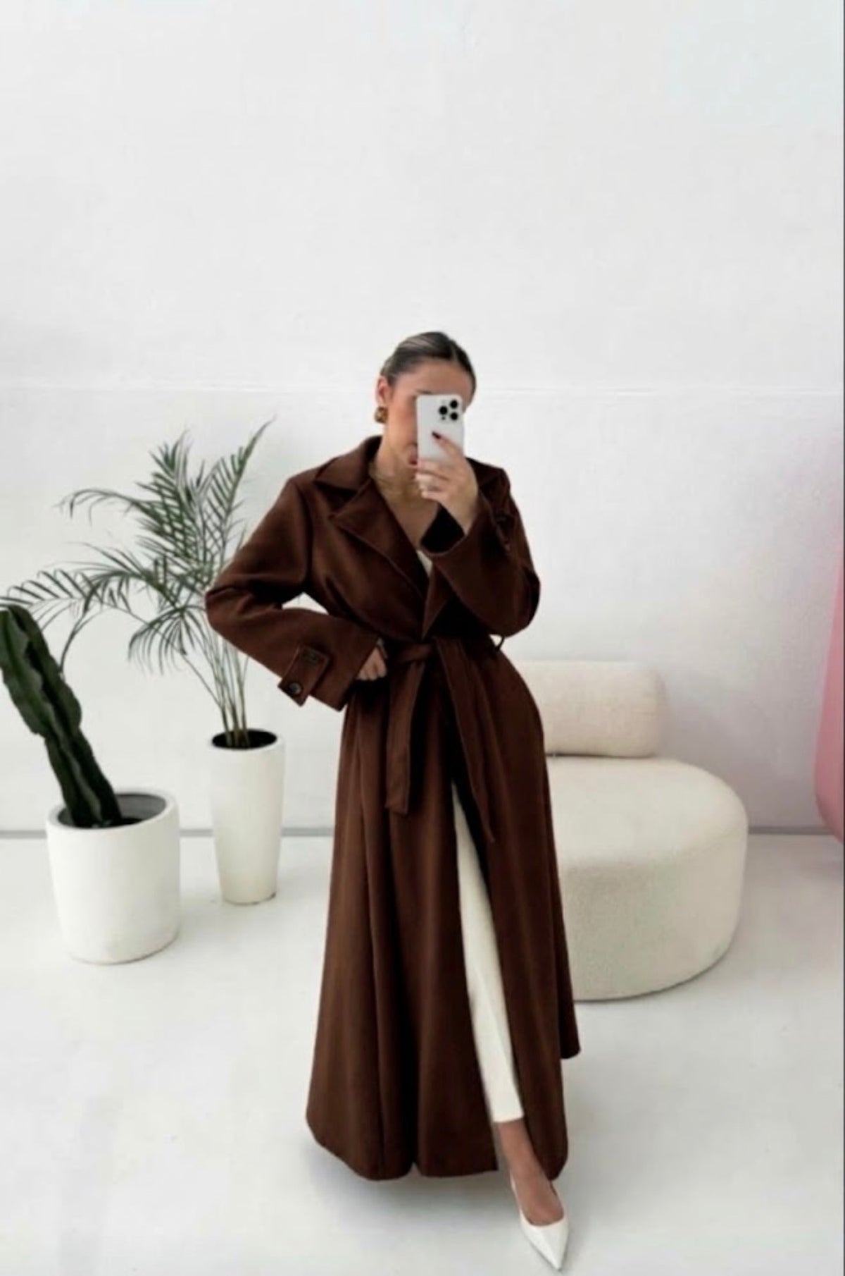Cappotto DILETTA in lana 100% Made in Italy Foderato internamente in raso con cinta in coordinato