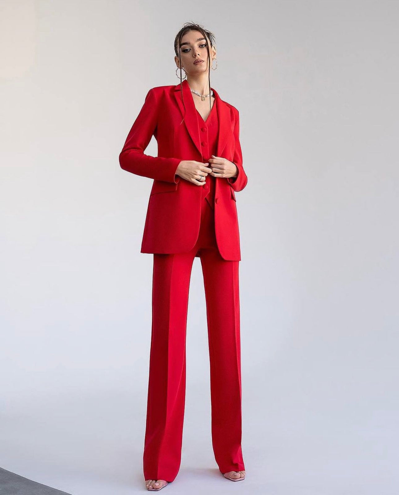 Tailleur Grazia in promozione  Giacca gilet e pantaloni palazzo Made in Italy 🇮🇹 taglie xs alla xxxl