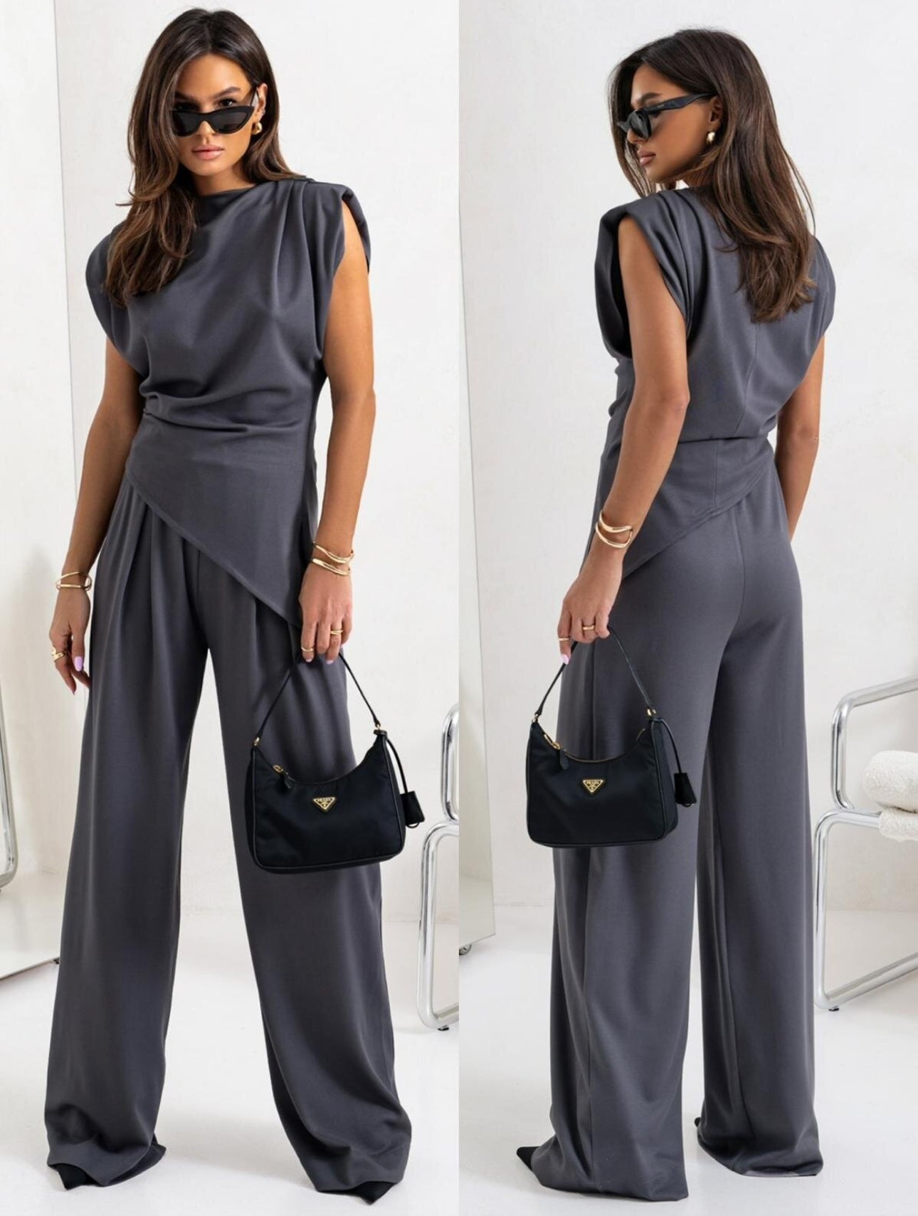 SetCord MORENA elegante top e pantaloni gamba larga