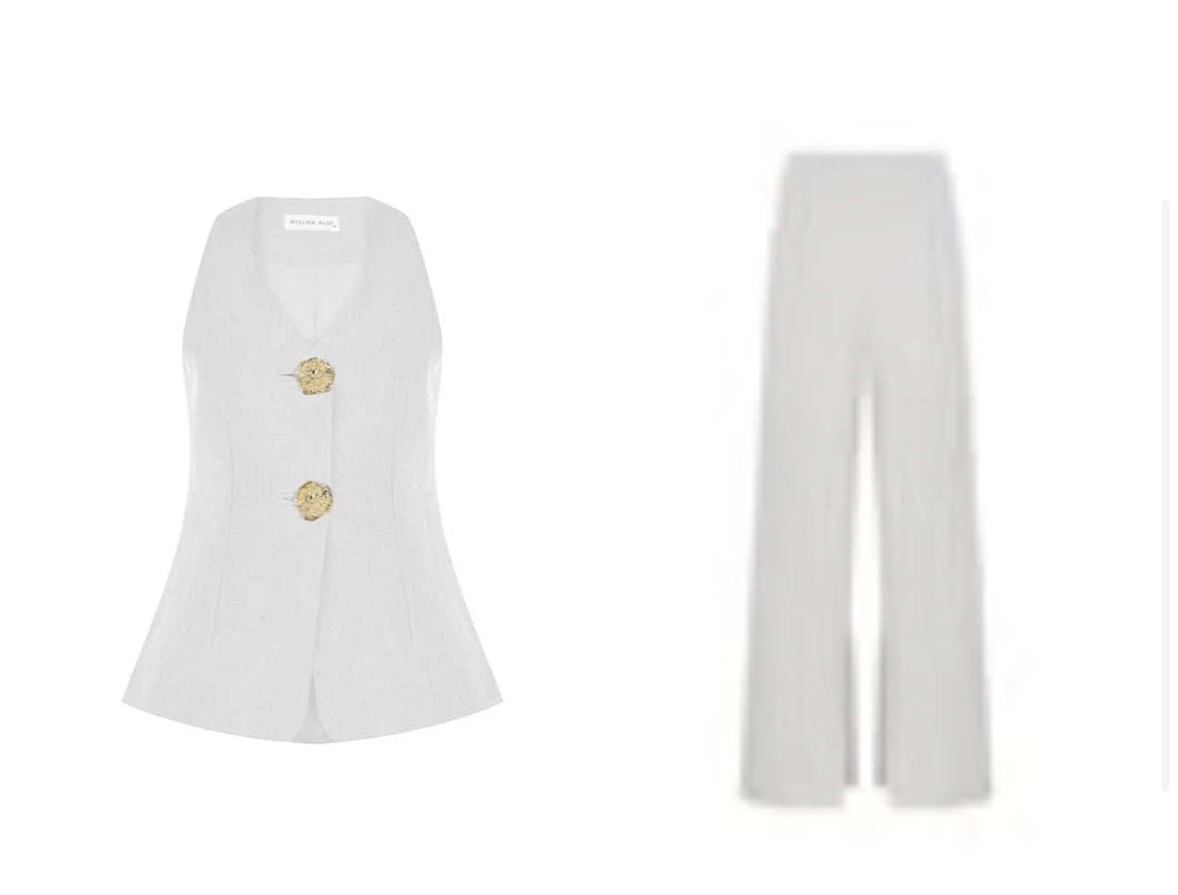 Tailleur OLIVIA smanicato con bottoni dorati imperiale