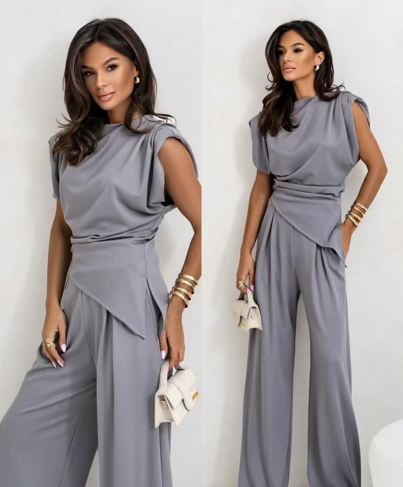 SetCord MORENA elegante top e pantaloni gamba larga