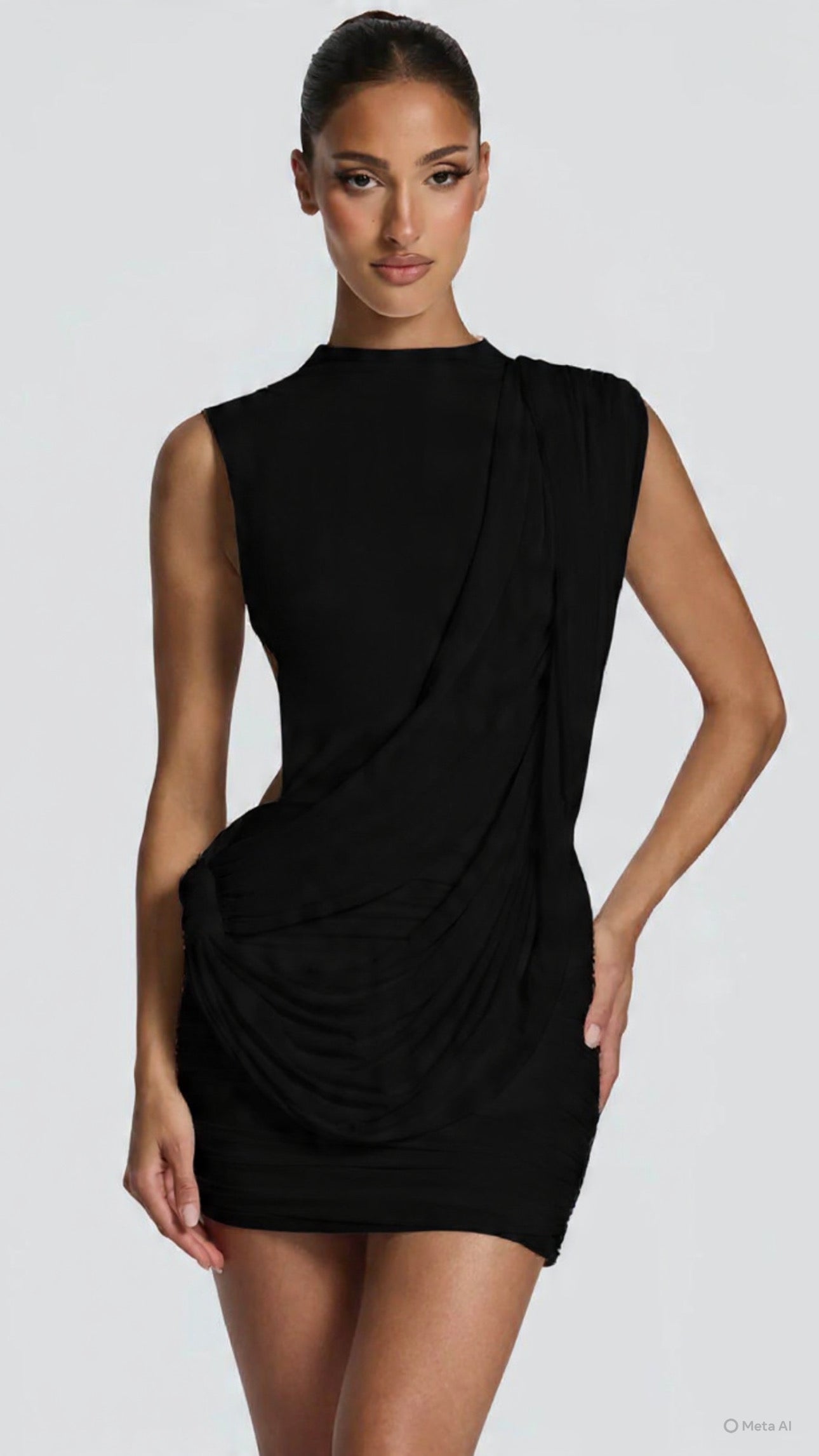 Mini Dress Nadia Un abito che cattura lo sguardo da ogni angolazione. Questo mini dress in raffinato unisce sensualità e classe in un design moderno e sofisticato.