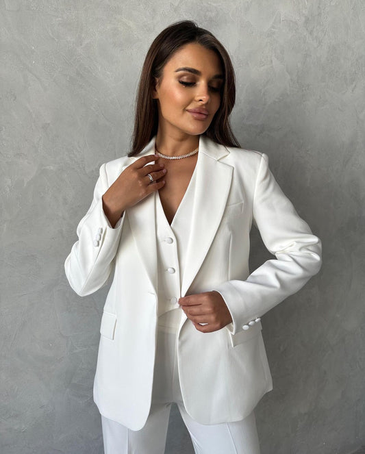 Tailleur MARCELLA Giacca gilet e pantalone a palazzo in coordinato tessuto leggermente elasticizzato ottima vestibilita Made in Italy 🇮🇹