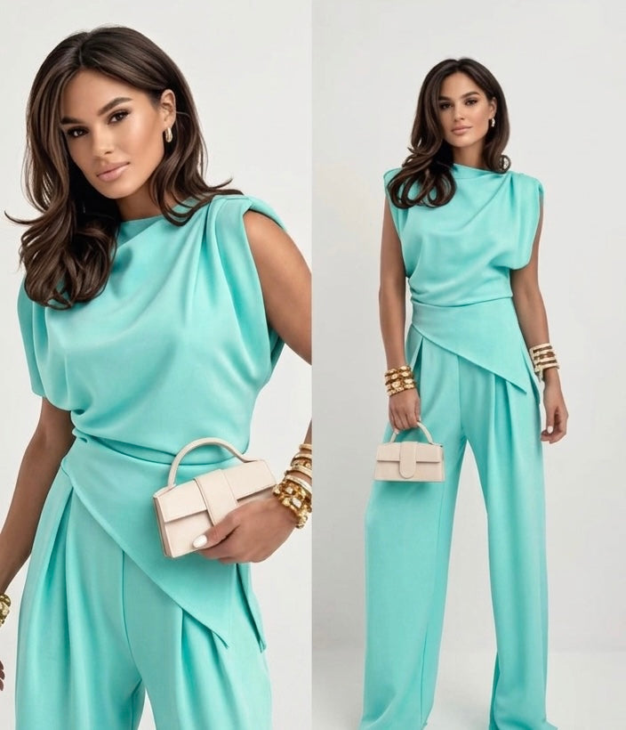 SetCord MORENA elegante top e pantaloni gamba larga
