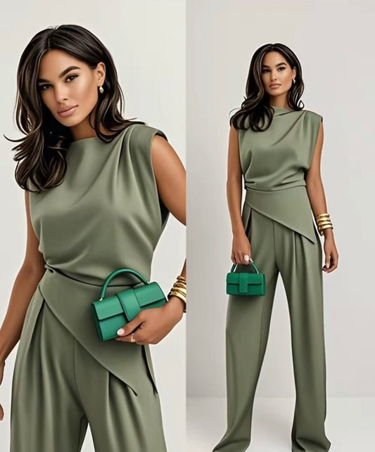 SetCord MORENA elegante top e pantaloni gamba larga