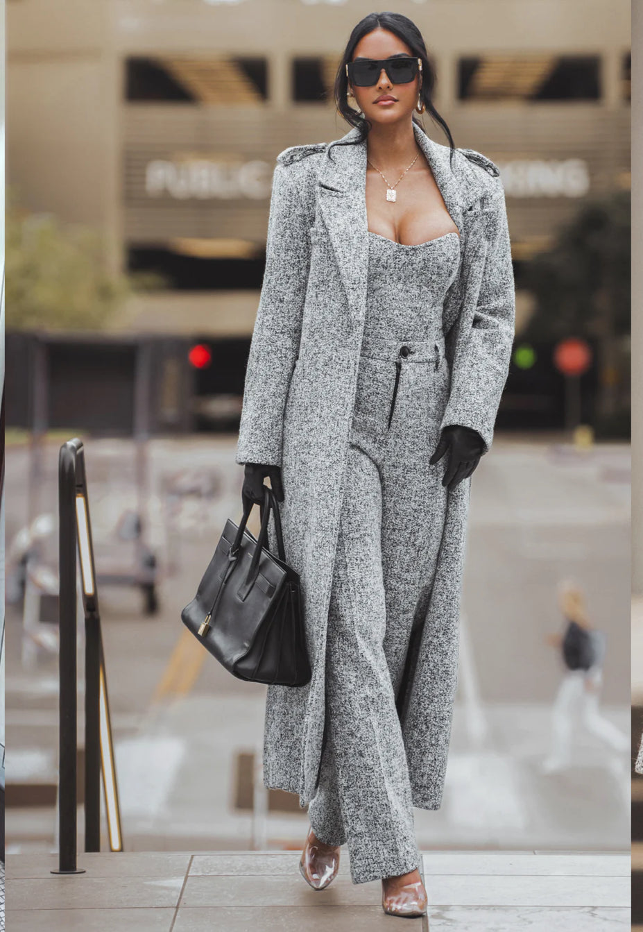 Outfit MILANO in promozione con corpetto e pantaloni palazzo in coordinato Made in Italy