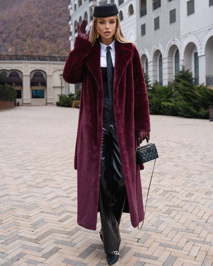 Pelliccia KAROL in visone morbido soffice con fodera in raso e cinta in coordinato