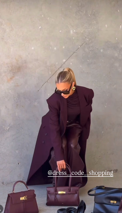 Outfit Anita Cappotto+Body+Pantalone in Eco-Pelle – Eleganza MetropoIitana