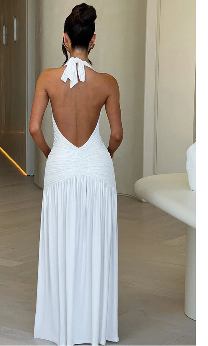 Vestito Andrea drappeggiato con scollatura  avanti e indietro non fartelo scappare