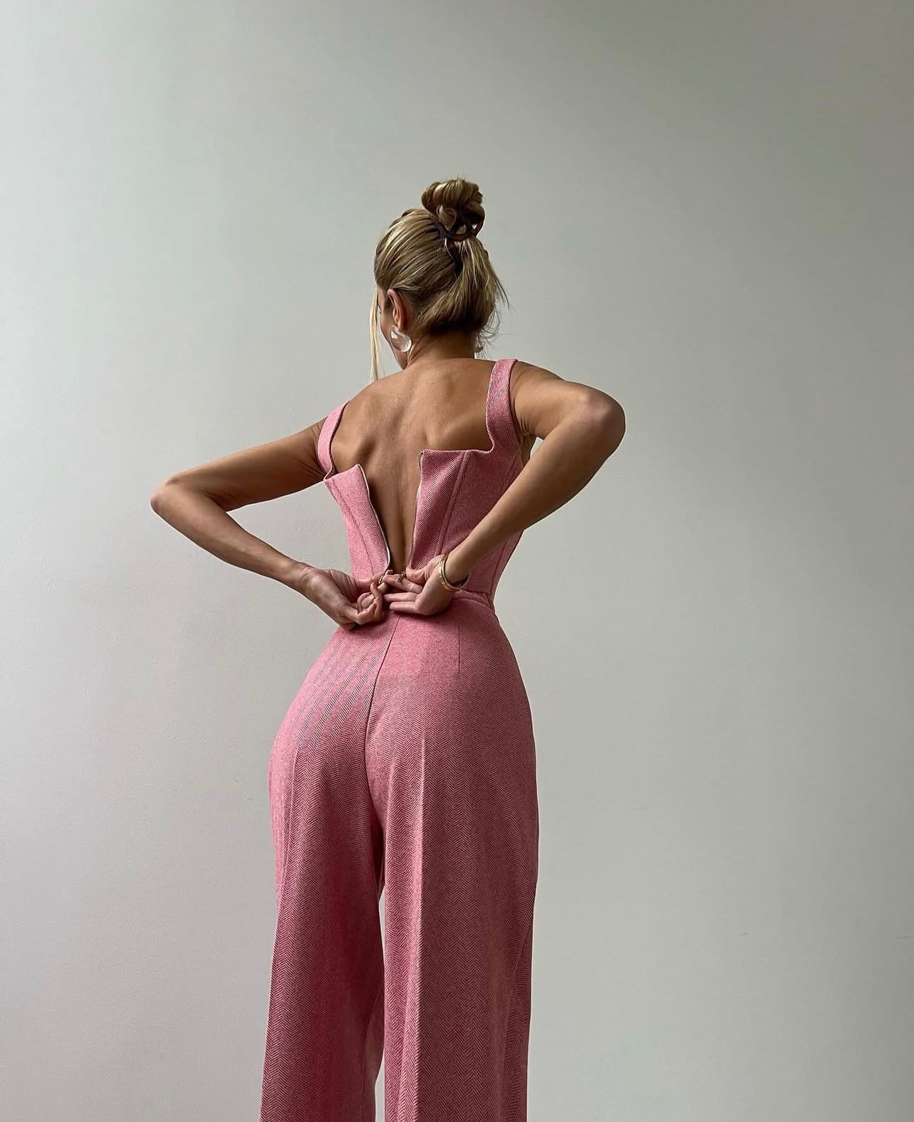 Tailleur NATASHA giacca corpetto pantaloni e cinta in coordinato in lana Made in Italy