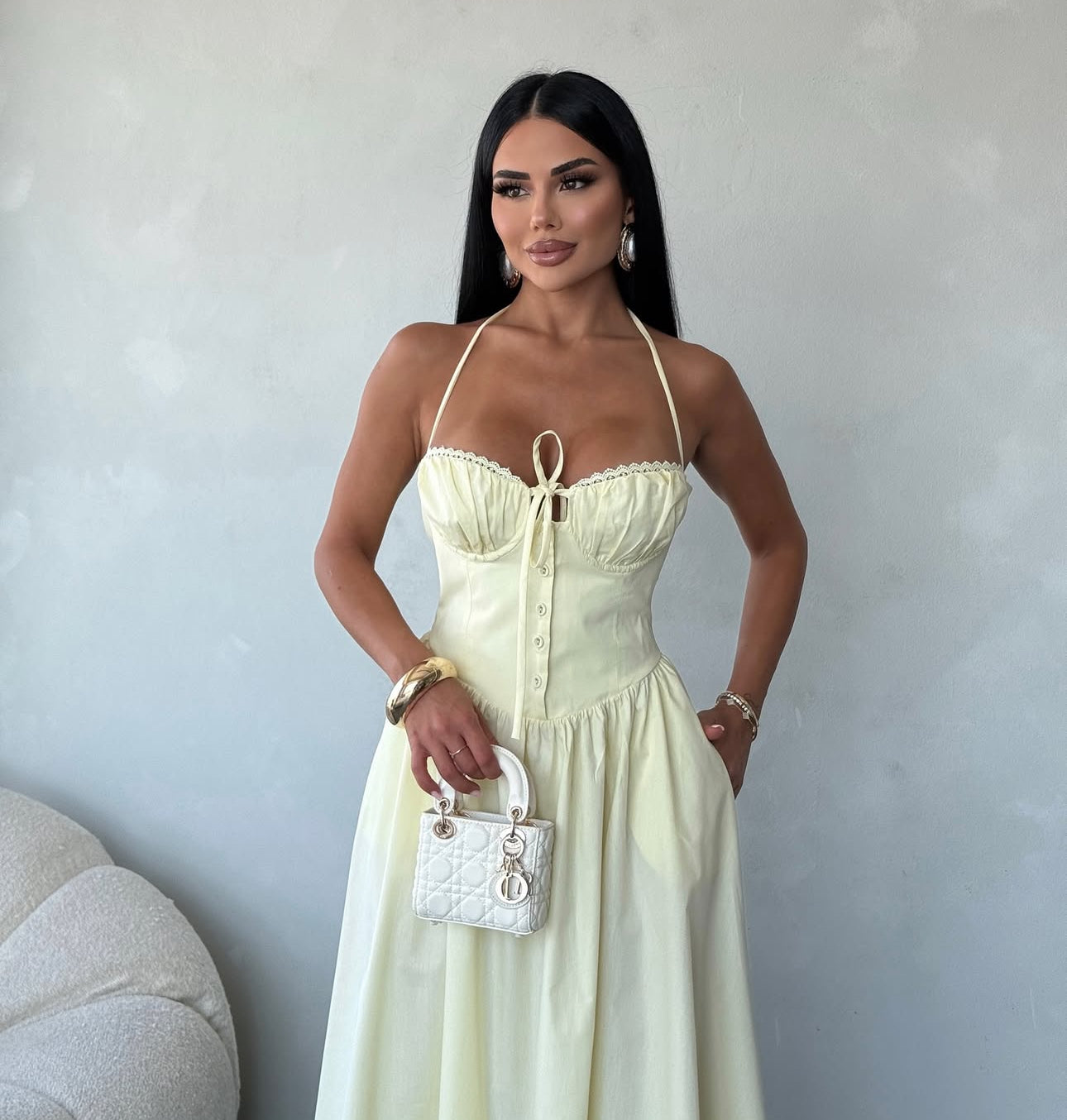 Long dress ALICE Realizzato in cotone misto, offre freschezza e comfort non fartelo scappare