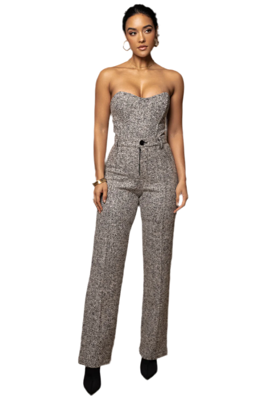 Outfit MILANO in promozione con corpetto e pantaloni palazzo in coordinato Made in Italy