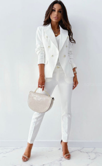 Tailleur Federica giacca con bottoni pantaloni sigaretta il più amato non fartelo scappare