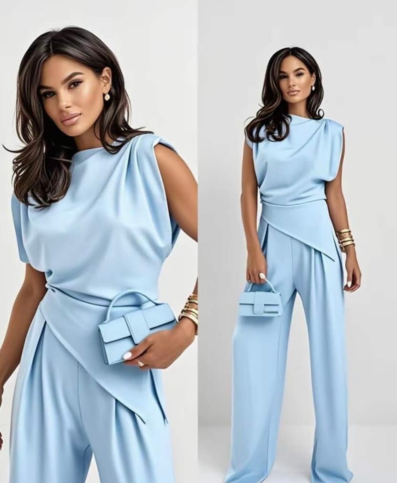 SetCord MORENA elegante top e pantaloni gamba larga
