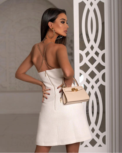 Outfit White con vestito più blazer corto  non fartelo scappare