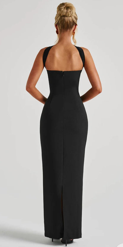Long dress YIULIA tubino lungo è perfetto per mettere in risalto le forme femminili. Il foulard in tulle lungo può essere utilizzato per creare differenti look
