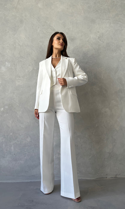 Tailleur MARCELLA Giacca gilet e pantalone a palazzo in coordinato tessuto leggermente elasticizzato ottima vestibilita Made in Italy 🇮🇹