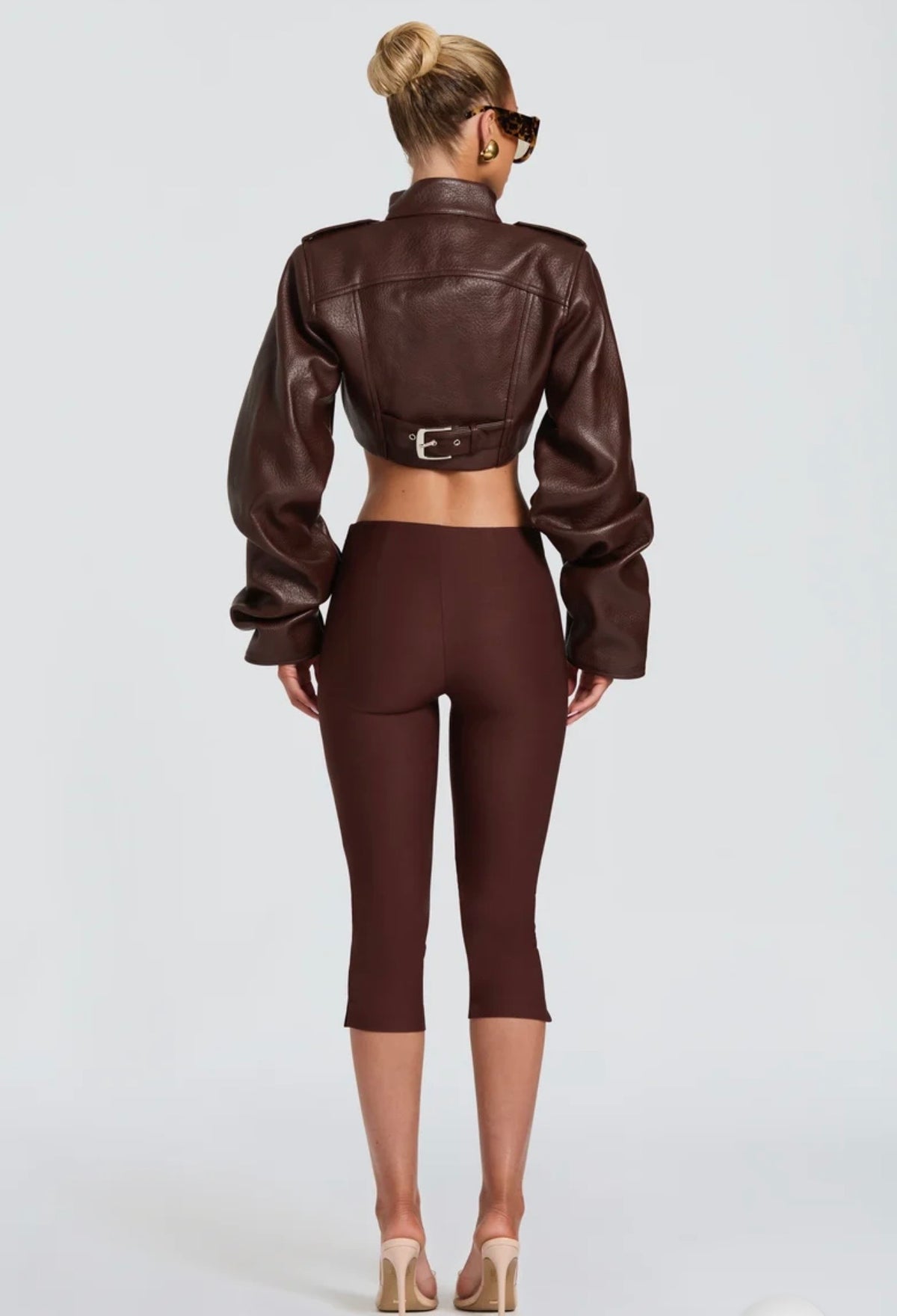 Giacca Cropped Corsetto in Pelle