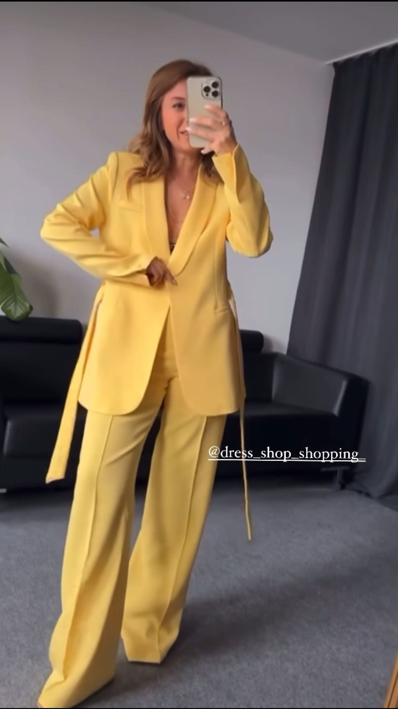 Tailleur LARA con cinta pantaloni palazzo in cotone rasato vestibilita morbida comoda Made in Italy 🇮🇹