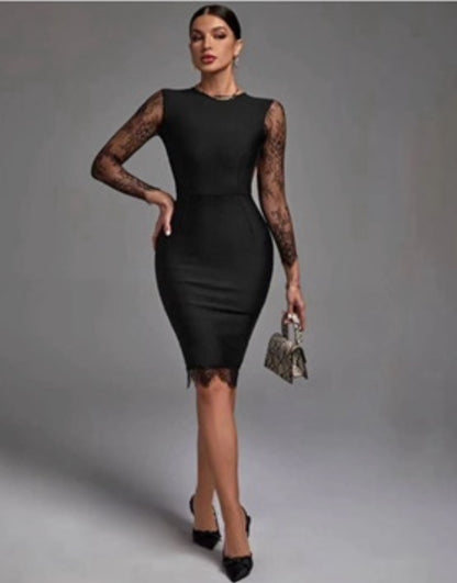 Tubino Lino con schiena scoperta con pizzo e merletto elegante e seducente