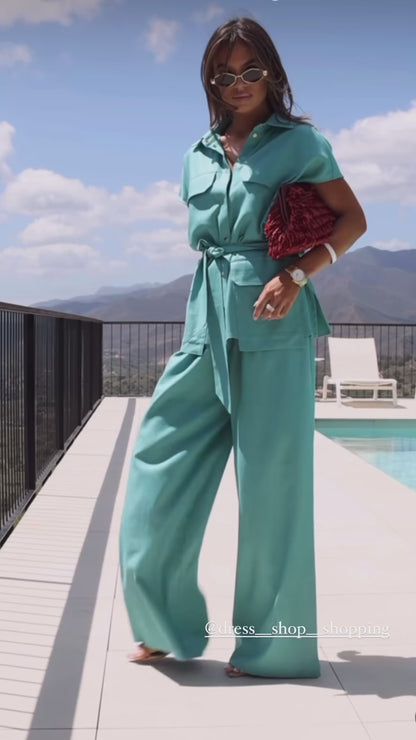 Tailleur ESMERALDA in Lino 100% Made in Italy taglie dalla 38 alla 54