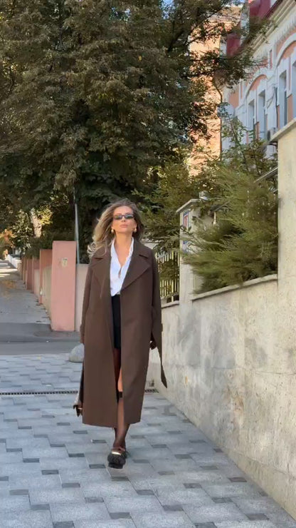 Cappotto LISA in lana 100% Made in Italy 🇮🇹 foderato con cinta in coordinato