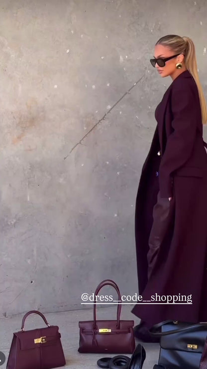 Outfit Anita Cappotto+Body+Pantalone in Eco-Pelle – Eleganza MetropoIitana