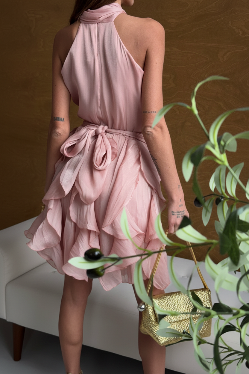 Vestito Rosa Retro